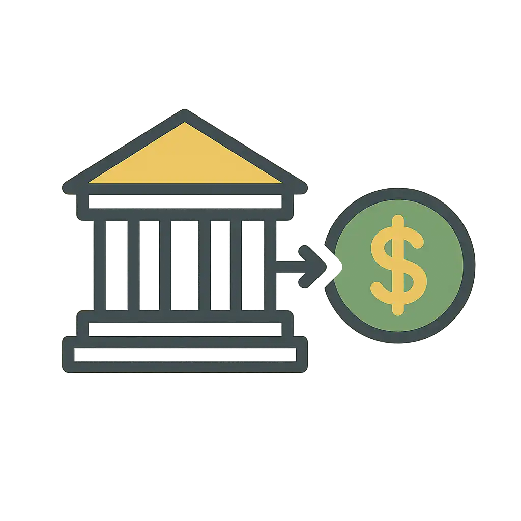 Bank transfer payment icon