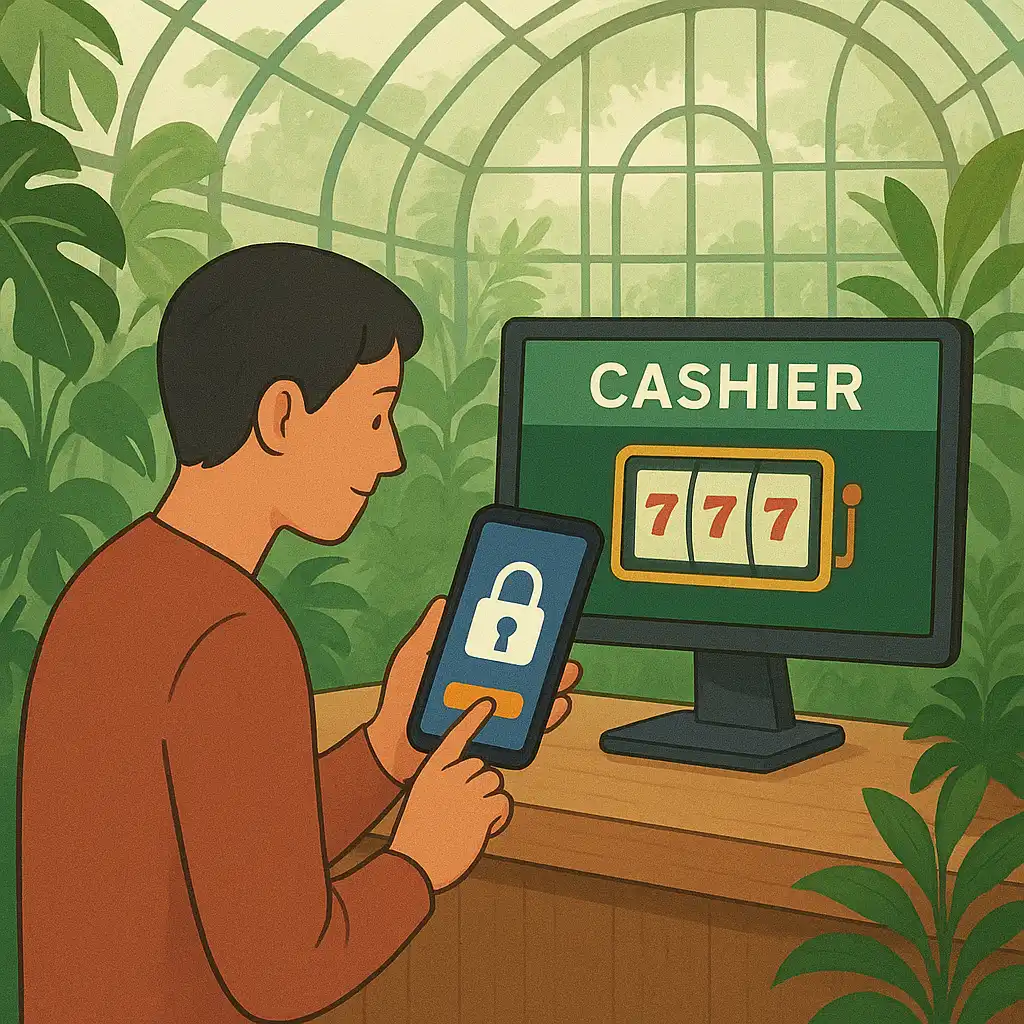 Player making a secure deposit at FoxyFlush casino cashier
